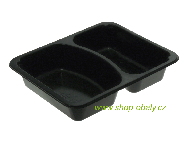 Miska zatavovací PP 227x177x45mm 2-dílná / 1000ml M20/45N černá oblá přep. L