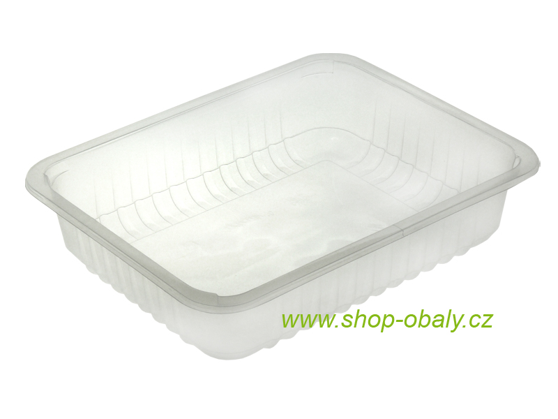Miska zatavovací PP 227x177x40mm 1-dílná / 1000ml MAP transparentní žebrovaná
