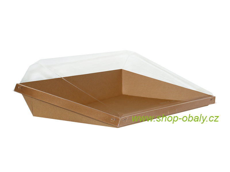 Víko rPET na tác zkosený 210x160x80mm,  LX2116B2H60,  transparentní