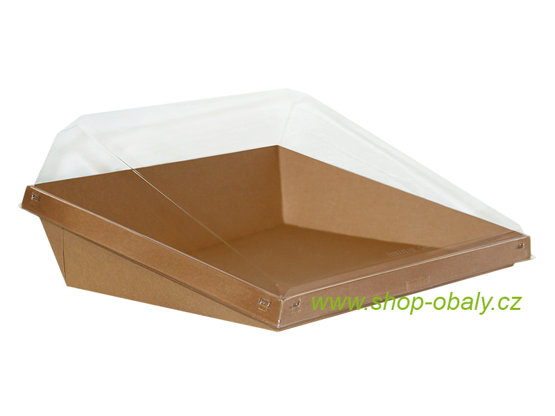 Tác papírový zkosený 230x230x80mm kraft LX23B2CKC25