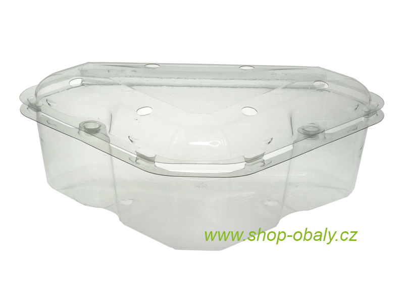 Miska 250g rPET 191x118x56mm RU191H55 s integrovaným víčkem,  trojúhelníková