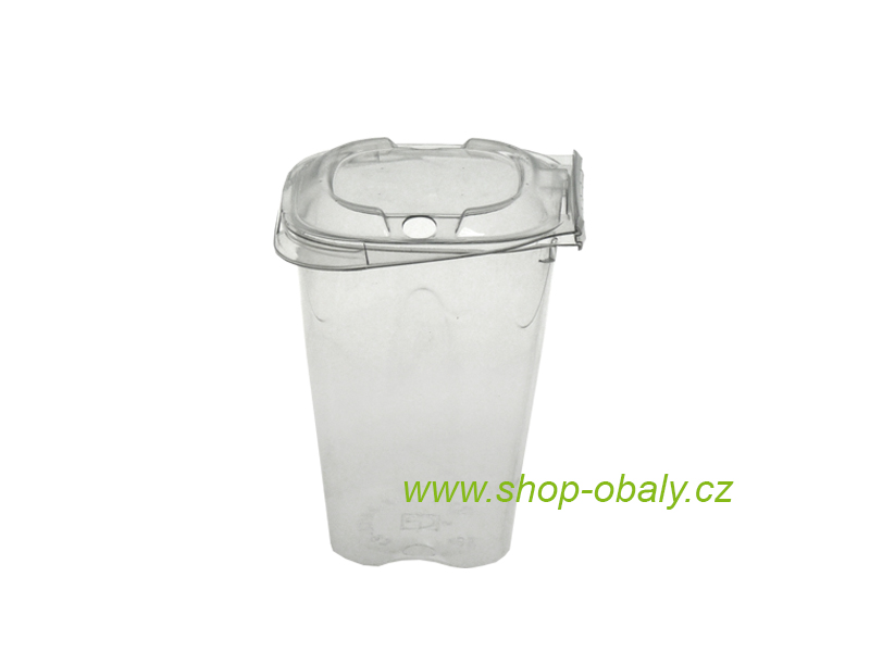 Miska 125g rPET 76x76x93mm F20/CL93 s víčkem,  popelnička