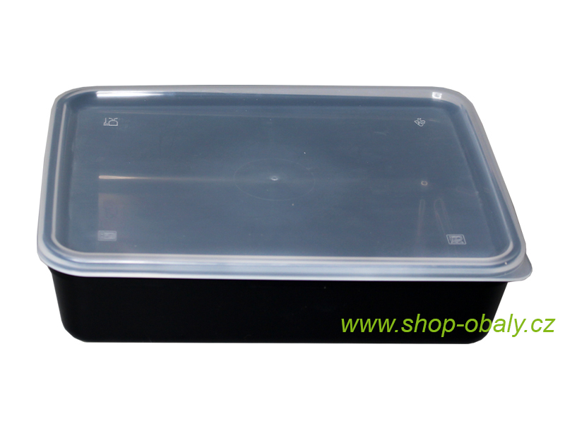 Miska PP 218x169x53mm 1-dílná 1374ml černá extra pevná - REUSE