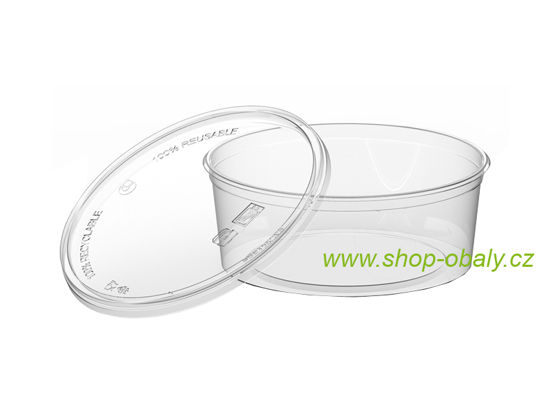 Miska kulatá s víkem PP 350ml 125mm transparentní - REUSE