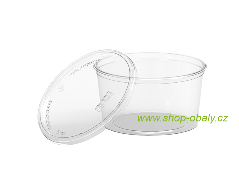 Miska kulatá s víkem PP 500ml 125mm transparentní - REUSE