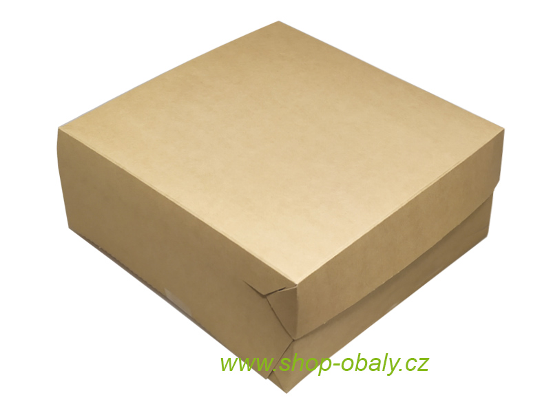 Krabice dortová 28x28x10cm kraft hnědá