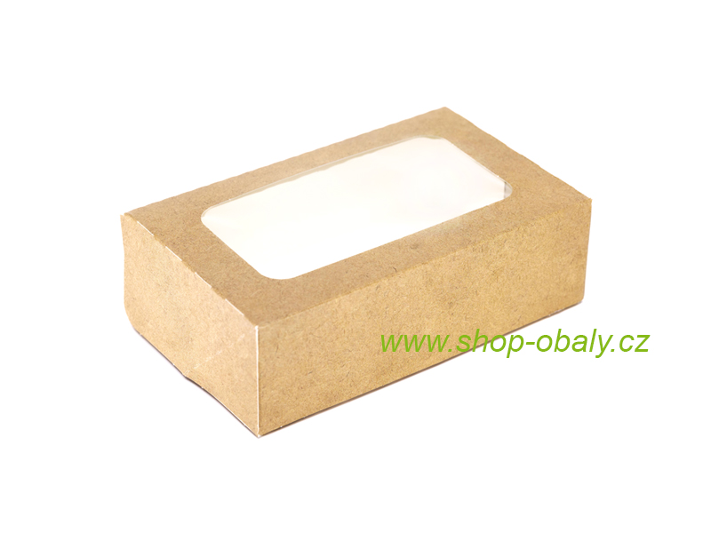 Krabička s oknem 19x13x5cm hnědá