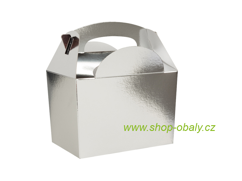 Krabička s uchem 152x100x102/165mm  metalická stříbrná