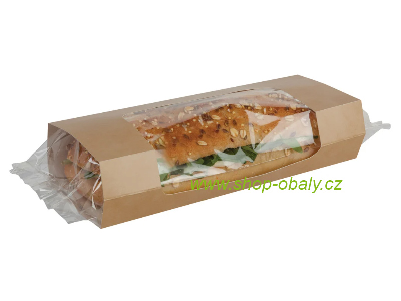 Obal na bagetu 270x78x49mm kraft + PET folie 04SL6K