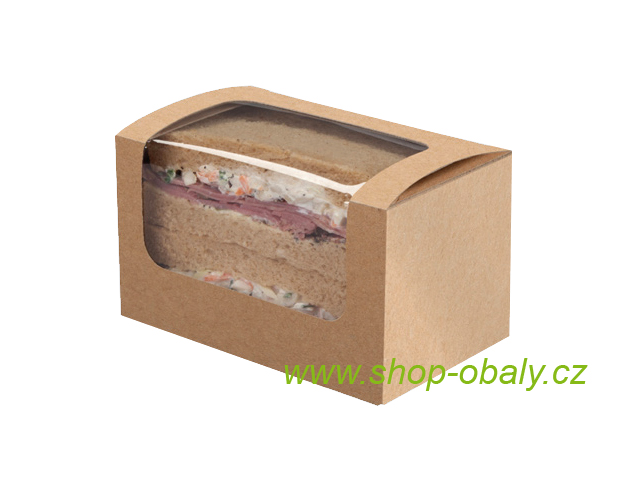 Krabička na obdélníkový sendvič 125x77x72mm kraft