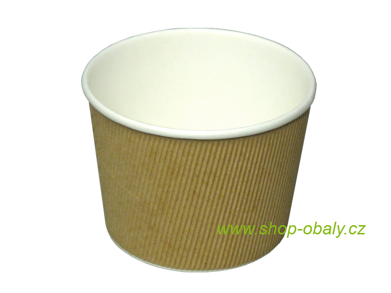 Miska papírová na polévku 550ml,  110mm WRAP natural hnědý
