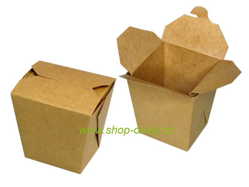 Box na nudle hranatý 16oz 450ml kraft hnědý