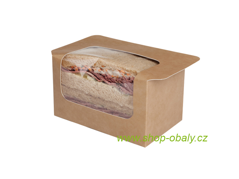 Krabička na obdélníkový sendvič 125x77x72mm zatavovací ST61 potisk kraft