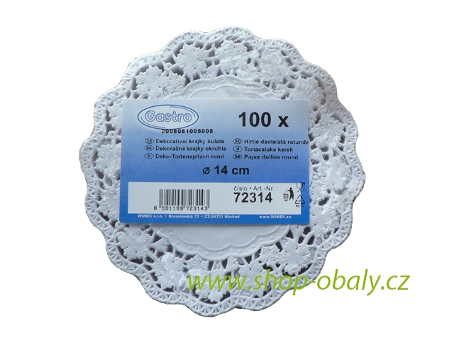 Rozetka krajka 14 cm,  bal.100ks