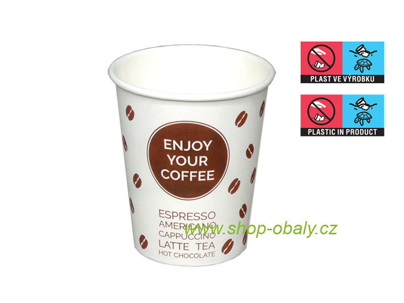 Kelímek papírový 200/250ml 8oz 74mm ENJOY COFFEE Vending - EU logo