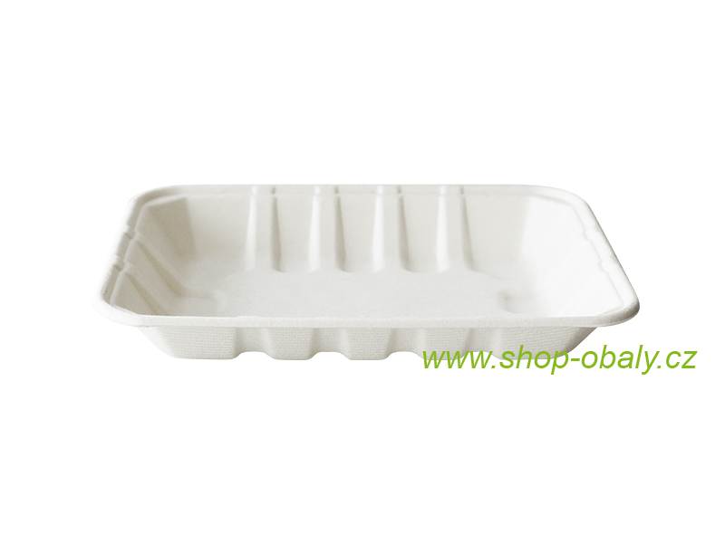 Miska podložní BIO 180x134x25mm z cukrové třtiny bílá