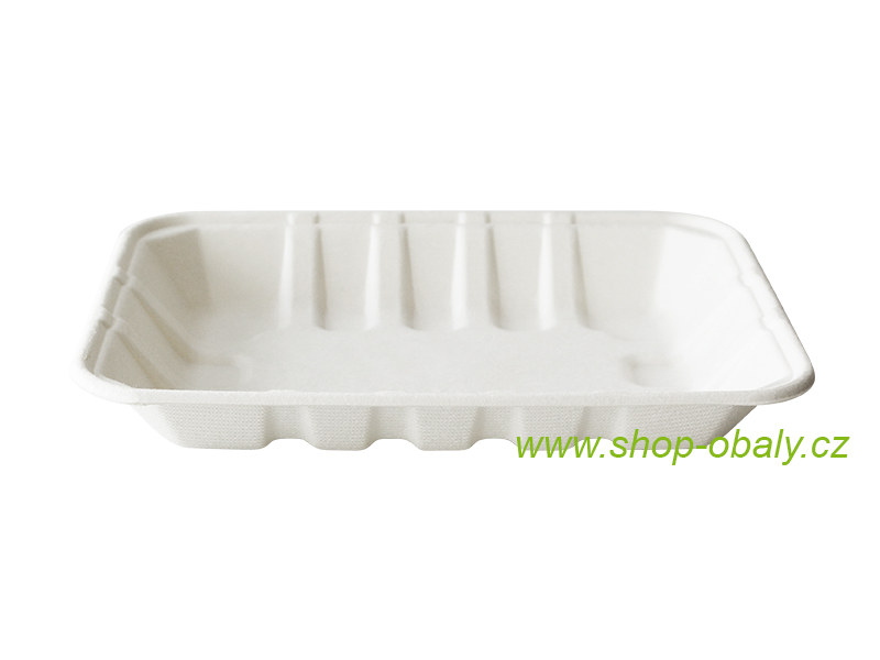 Miska podložní BIO 228x168x28mm z cukrové třtiny bílá