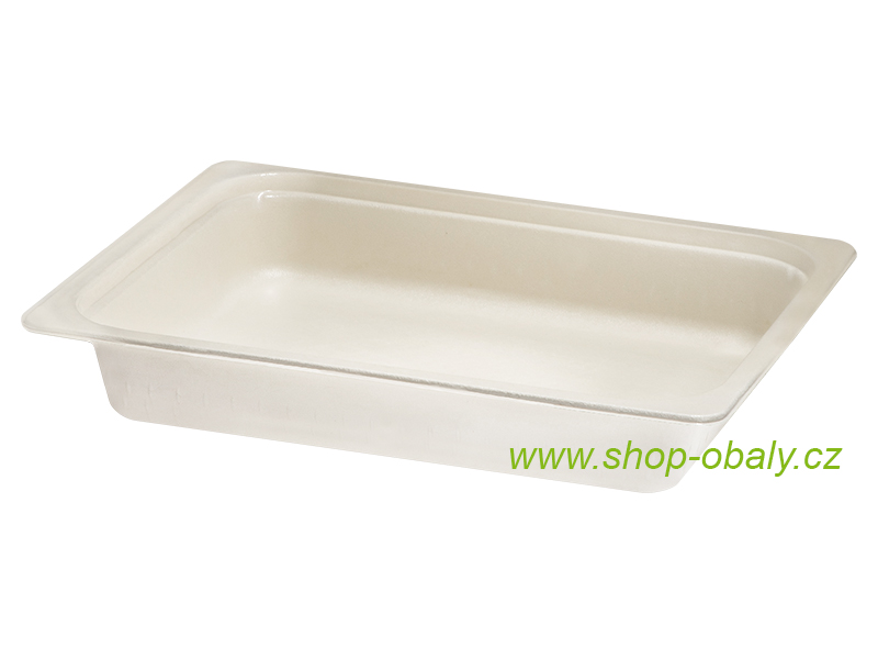 Miska zatavovací BIO 325x265x52mm,  3000ml natural ostré rohy 100%kompostovatelná