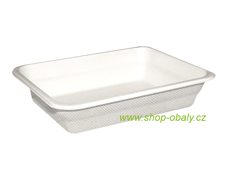 Miska zatavovací BIO 227x178x48mm 1-dílná bílá 100% compostable bez laminace