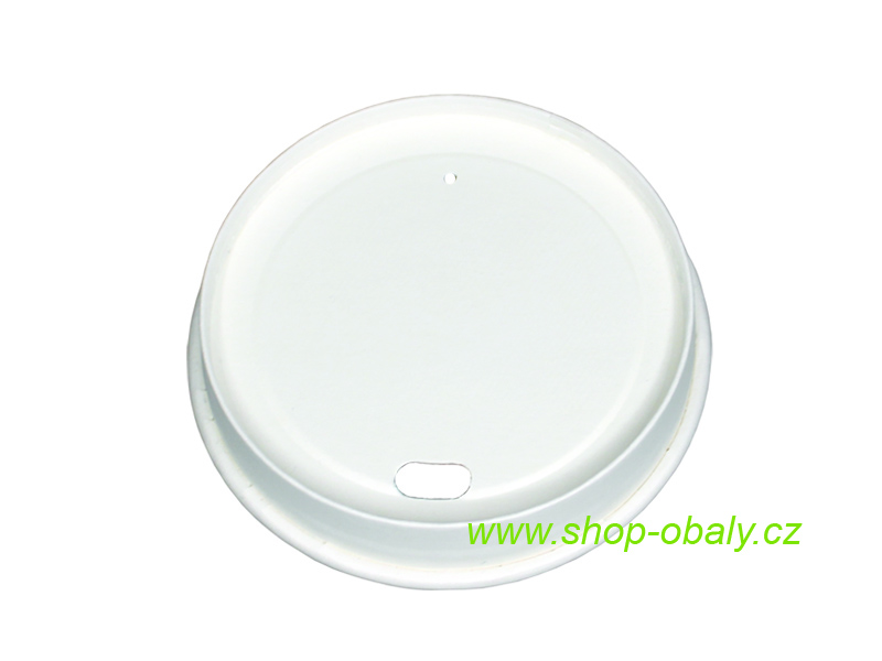 Víčko BIO papírové s otvorem na kelímek papírový 8oz 80mm 200/250ml bílé