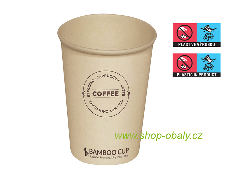 Kelímek papírový ECO BAMBOO 12oz 300/350ml Vending - EU logo