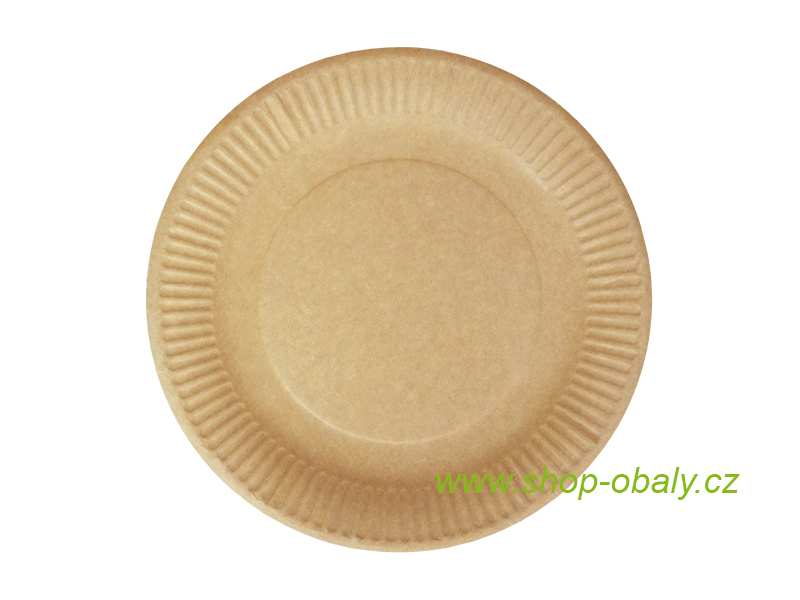 Talíř papírový BIO VIRGIN 23cm kulatý hnědý
