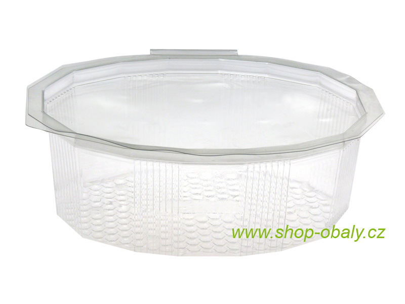 Miska rPET M1000 1000ml s víčkem,  transparentní