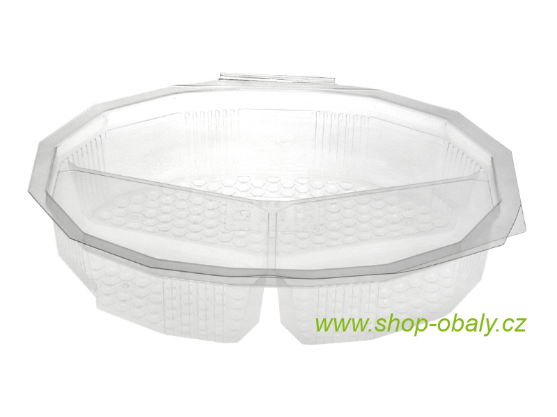 Miska rPET M3C550 3-dílná 2x150ml+200ml s víčkem,  transparentní