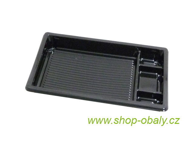 Miska SUSHI 215x135mm 4-dílná černá