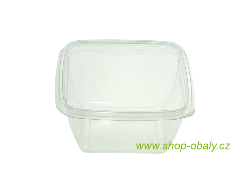 Miska rPET 375ml,  110x110x40mm,  V00702 čtvercová transparentní