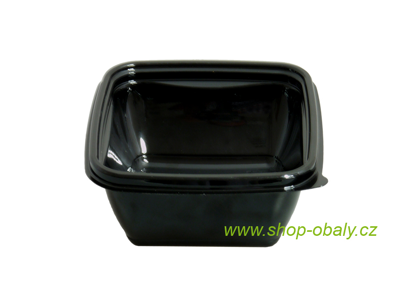 Miska rPET 375ml,  110x110x40mm,  V00702/N čtvercová černá