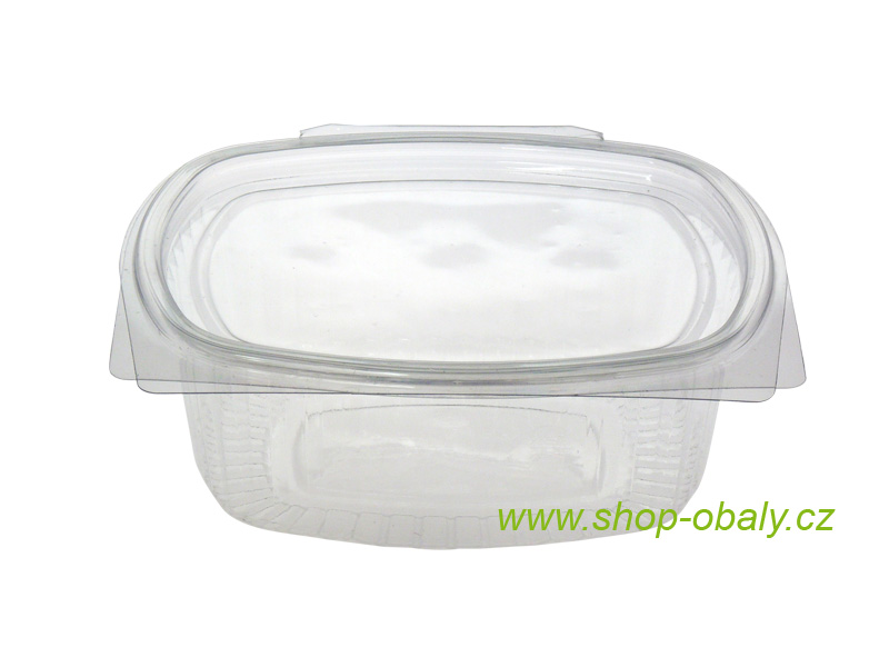 Miska rPET V00511 s víčkem 375ml,  transparentní