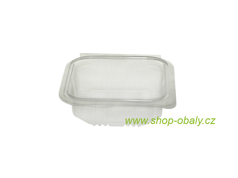 Miska rPET V00551 s víčkem 250ml 127x115x45mm,  transparentní