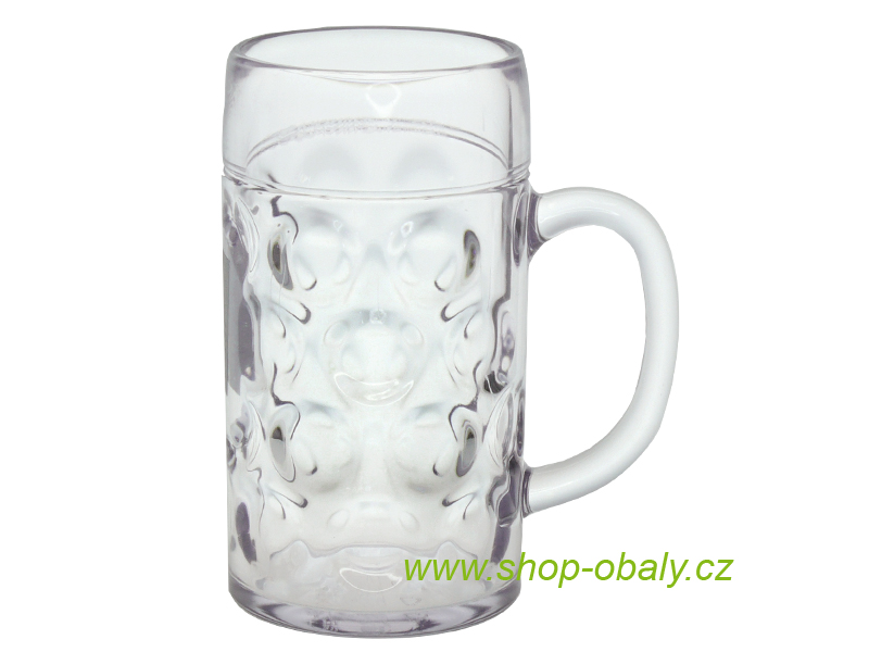 Sklenice nerozbitná DRINK SAFE 500ml s uchem na pivo,  transparentní - REUSE
