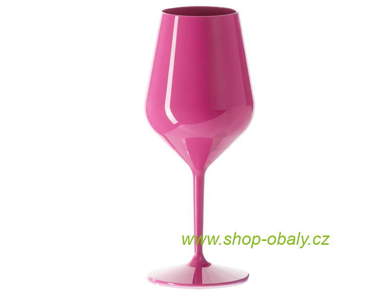 Sklenice nerozbitná DRINK SAFE 470ml na víno,  fuchsie - REUSE