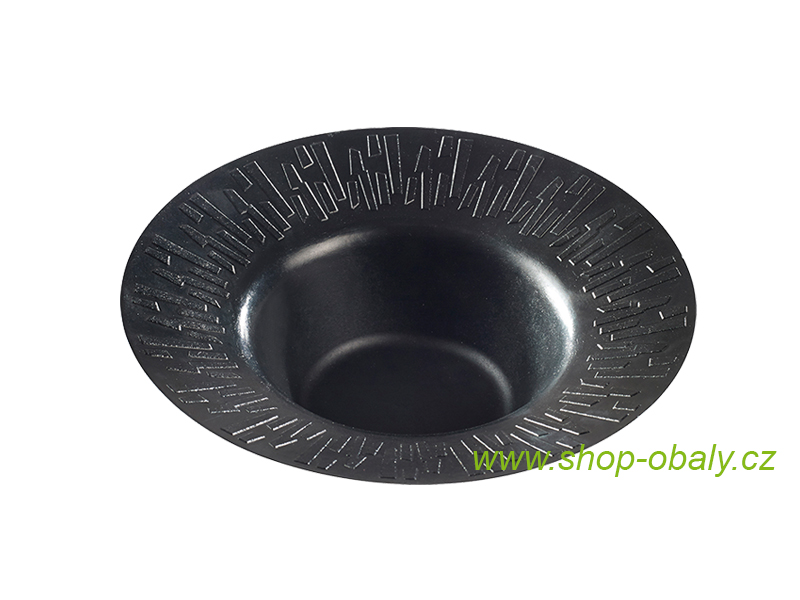 Talíř BIO ACCUEIL 18cm hluboký z cukrové třtiny černý