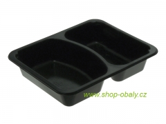 Miska zatavovací PP 227x177x45mm 2-dílná / 1000ml M20/45N černá oblá přep. L