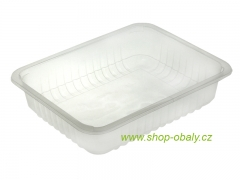 Miska zatavovací PP 227x177x40mm 1-dílná / 1000ml MAP transparentní žebrovaná