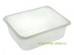 Miska zatavovací PP 227x177x100mm 1-dílná / 2700ml transparentní žebrovaná