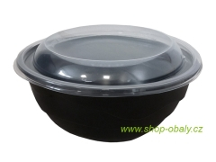 Miska PP 1000ml, 180x180x72mm extra pevná, černá BOWLIPACK - REUSE