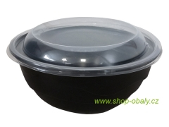 Miska PP 1300ml, 180x180x87mm extra pevná, černá BOWLIPACK - REUSE