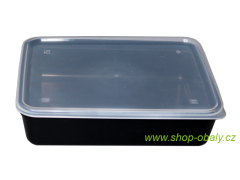 Miska PP 218x169x53mm 1-dílná 1374ml černá extra pevná - REUSE