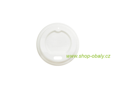 Víčko BIO CPLA s otvorem na kelímek papírový 4oz 100/120ml natural