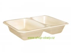 Miska zatavovací BIO 227x178x48mm 2-dílná natural 100% compostable bez laminace