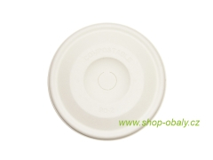 Víčko BIO z cukrové třtiny ploché-otvor na brčko na kelímek pap. 16oz 5.9043-1