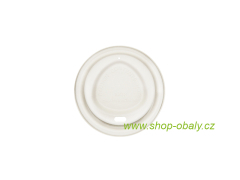 Víčko BIO z cukrové třtiny s otvorem na kelímek papírový 4oz 100/120ml bílé