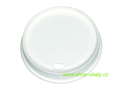 Víčko BIO papírové s otvorem na kelímek papírový 12-20oz 90mm 300-600ml bílé
