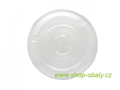 Víčko rPET 78mm ploché křížový otvor VR na kelímek 250-350ml