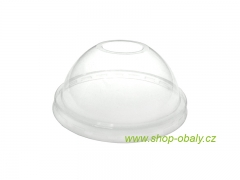 Víčko rPET 78mm dome VR-vypouklé s otvorem na kelímek PET 250/350ml