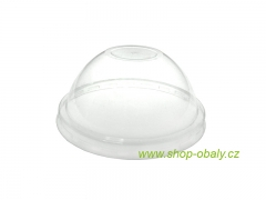 Víčko rPET 78mm dome VR-vypouklé bez otvoru na kelímek PET 250/350ml